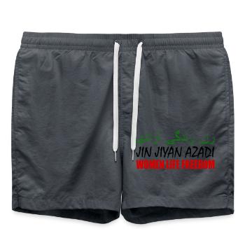 Women life freedom jin jiyan azadi - Short de bain - charbon - Devant - AI Model Male 185 light (185cm)