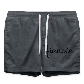 Fiancée Matching Engagement Wedding Honeymoon - Swim Trunks - anthracite - Front - AI Model Male 185 light (185cm)