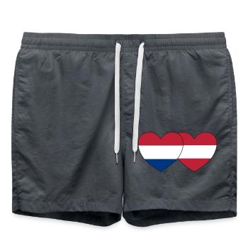 Holland Austria Flag Heart - Swim Trunks - anthracite - Front - AI Model Male 185 light (185cm)