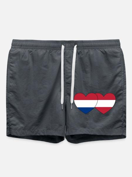 Holland Austria Flag Heart - Swim Trunks - anthracite