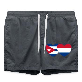 Cuba Holland Flag Heart - Swim Trunks - anthracite - Front - AI Model Male 185 light (185cm)