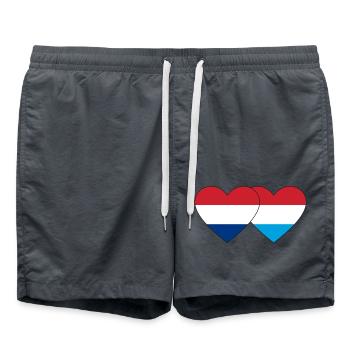 Cœur de drapeau luxembourgeois de Hollande - Short de bain - charbon - Devant - AI Model Male 185 light (185cm)