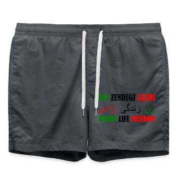 women life freedom Zan zendegi azadi - Short de bain - charbon - Devant - AI Model Male 185 light (185cm)