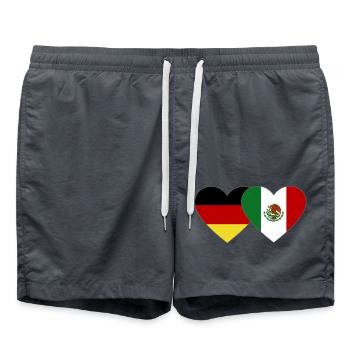 Germany Mexico Flag Heart - Swim Trunks - anthracite - Front - AI Model Male 185 light (185cm)
