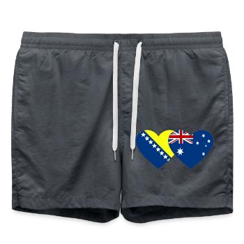 Bosnien Australien Flagge Herz - Badeshorts - Anthrazit - Vorne - AI Model Male 185 light (185cm)