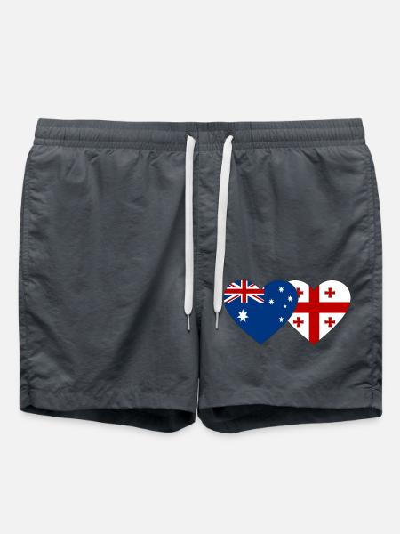 Australia Georgia Flag Heart - Swim Trunks - anthracite
