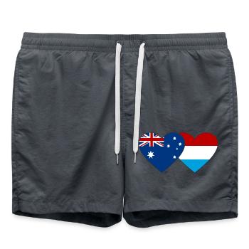 Australia Luxembourg Flag Heart - Swim Trunks - anthracite - Front - AI Model Male 185 light (185cm)