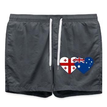 Georgia Australia Flag Heart - Swim Trunks - anthracite - Front - AI Model Male 185 light (185cm)