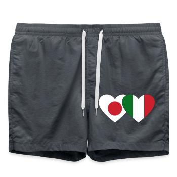 Japon Italie Flag Coeur - Short de bain - charbon - Devant - AI Model Male 185 light (185cm)