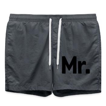 Mr. Matching Paar Verlobung Hochzeit Flitterwochen - Badeshorts - Anthrazit - Vorne - AI Model Male 185 light (185cm)