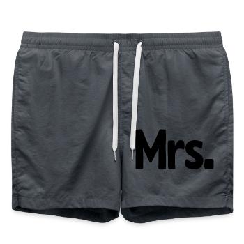 Mrs. Matching Paar Verlobung Hochzeit Flitterwochen - Badeshorts - Anthrazit - Vorne - AI Model Male 185 light (185cm)