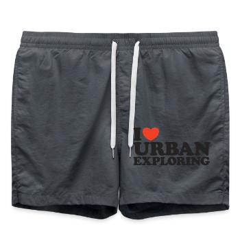 J’adore Urban Exploring Heart Shirt - Short de bain - charbon - Devant - AI Model Male 185 light (185cm)