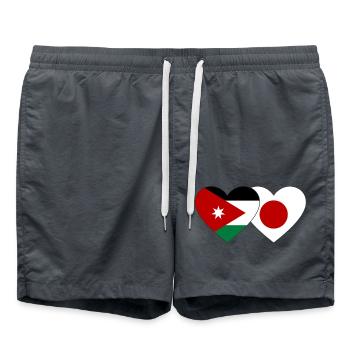 Jordan Japan Flag Heart - Swim Trunks - anthracite - Front - AI Model Male 185 light (185cm)