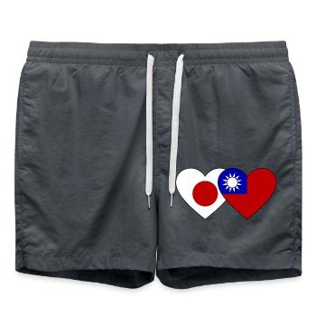 Japon Cœur de drapeau de Taïwan - Short de bain - charbon - Devant - AI Model Male 185 light (185cm)