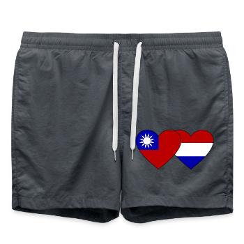 Cœur de drapeau de la Hollande de Taïwan - Short de bain - charbon - Devant - AI Model Male 185 light (185cm)