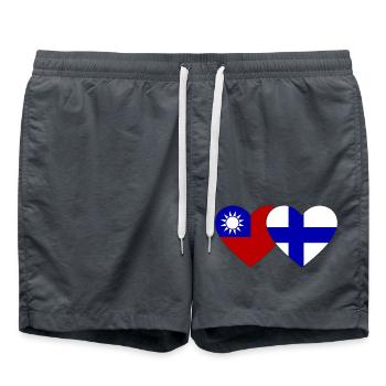 Taiwan Finlande Flag Heart - Short de bain - charbon - Devant - AI Model Male 185 light (185cm)