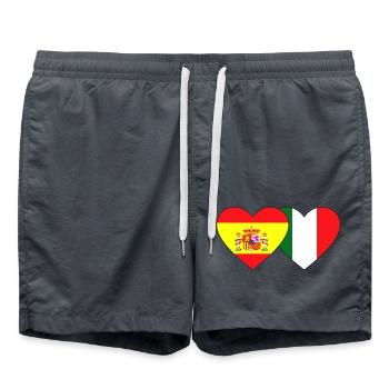 Espagne Italie Flag Coeur - Short de bain - charbon - Devant - AI Model Male 185 light (185cm)