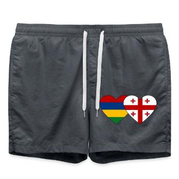 Mauritius Georgia Flag Heart - Swim Trunks - anthracite - Front - AI Model Male 185 light (185cm)