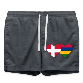 Danemark Maurice Flag Heart - Short de bain - charbon - Devant - AI Model Male 185 light (185cm)