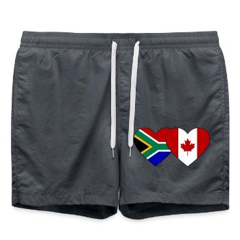 Südafrika Kanada Flagge Herz - Badeshorts - Anthrazit - Vorne - AI Model Male 185 light (185cm)
