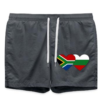 Südafrika Bulgarien Flagge Herz - Badeshorts - Anthrazit - Vorne - AI Model Male 185 light (185cm)