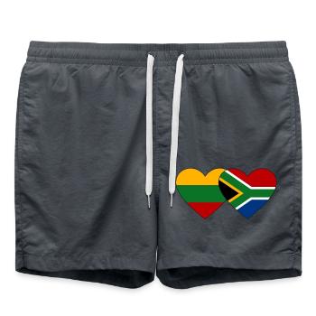 Litauen Südafrika Flagge Herz - Badeshorts - Anthrazit - Vorne - AI Model Male 185 light (185cm)