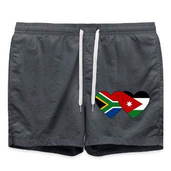Afrique du Sud Jordanie Flag Heart - Short de bain - charbon - Devant - AI Model Male 185 light (185cm)