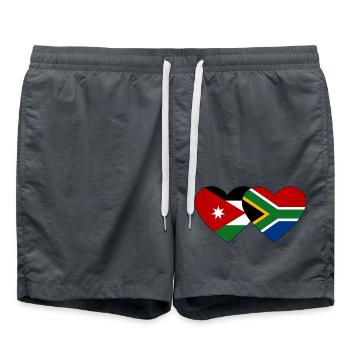Jordanie Afrique du Sud Flag Heart - Short de bain - charbon - Devant - AI Model Male 185 light (185cm)