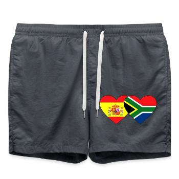 Spain South Africa Flag Heart - Swim Trunks - anthracite - Front - AI Model Male 185 light (185cm)
