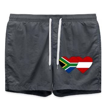 Afrique du Sud Autriche Flag Heart - Short de bain - charbon - Devant - AI Model Male 185 light (185cm)