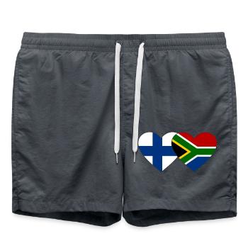 Finland South Africa Flag Heart - Swim Trunks - anthracite - Front - AI Model Male 185 light (185cm)