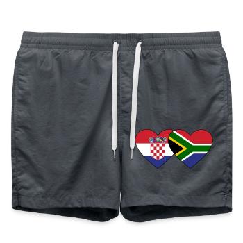 Croatia South Africa Flag Heart - Swim Trunks - anthracite - Front - AI Model Male 185 light (185cm)