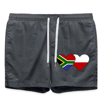 Afrique du Sud Pologne Drapeau Coeur - Short de bain - charbon - Devant - AI Model Male 185 light (185cm)
