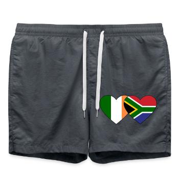 Ireland South Africa Flag Heart - Swim Trunks - anthracite - Front - AI Model Male 185 light (185cm)