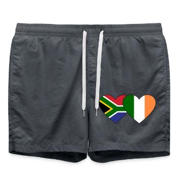Südafrika Irland Flagge Herz - Badeshorts - Anthrazit - Vorne - AI Model Male 185 light (185cm)