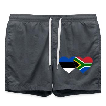 Estonie Afrique du Sud Flag Heart - Short de bain - charbon - Devant - AI Model Male 185 light (185cm)