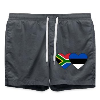 South Africa Estonia Flag Heart - Swim Trunks - anthracite - Front - AI Model Male 185 light (185cm)