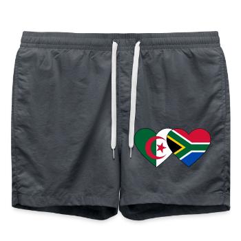 Algeria South Africa Flag Heart - Swim Trunks - anthracite - Front - AI Model Male 185 light (185cm)