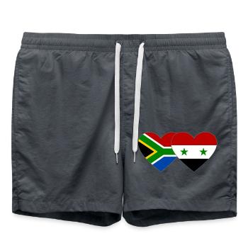 Südafrika Syrien Flagge Herz - Badeshorts - Anthrazit - Vorne - AI Model Male 185 light (185cm)
