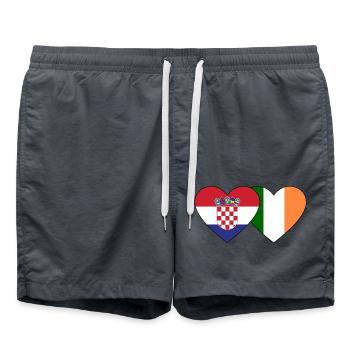 Croatie Irlande Flag Heart - Short de bain - charbon - Devant - AI Model Male 185 light (185cm)
