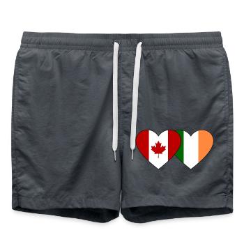 Cœur de drapeau Canada-Irlande - Short de bain - charbon - Devant - AI Model Male 185 light (185cm)