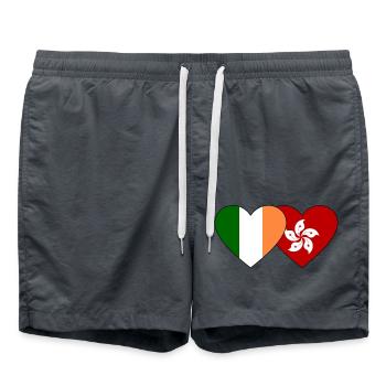 Irlande Hong Kong Flag Heart - Short de bain - charbon - Devant - AI Model Male 185 light (185cm)