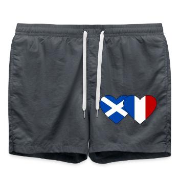 Ecosse France Flag Coeur - Short de bain - charbon - Devant - AI Model Male 185 light (185cm)