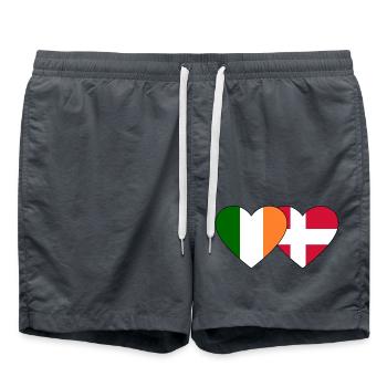 Irlande Danemark Flag Heart - Short de bain - charbon - Devant - AI Model Male 185 light (185cm)