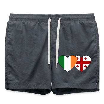 Ireland Georgia Flag Heart - Swim Trunks - anthracite - Front - AI Model Male 185 light (185cm)
