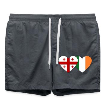 Géorgie Irlande Flag Heart - Short de bain - charbon - Devant - AI Model Male 185 light (185cm)