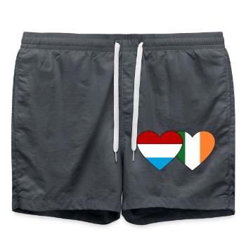 Luxembourg Irlande Flag Heart - Short de bain - charbon - Devant - AI Model Male 185 light (185cm)