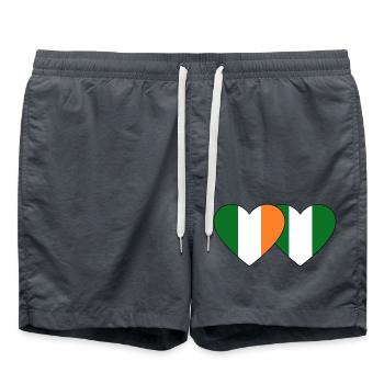 Irlande Nigeria Flag Heart - Short de bain - charbon - Devant - AI Model Male 185 light (185cm)