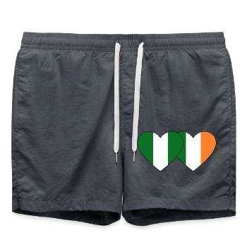 Nigeria Irlande Flag Heart - Short de bain - charbon - Devant - AI Model Male 185 light (185cm)