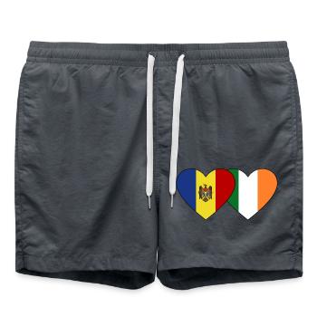Moldavie Irlande Drapeau Coeur - Short de bain - charbon - Devant - AI Model Male 185 light (185cm)